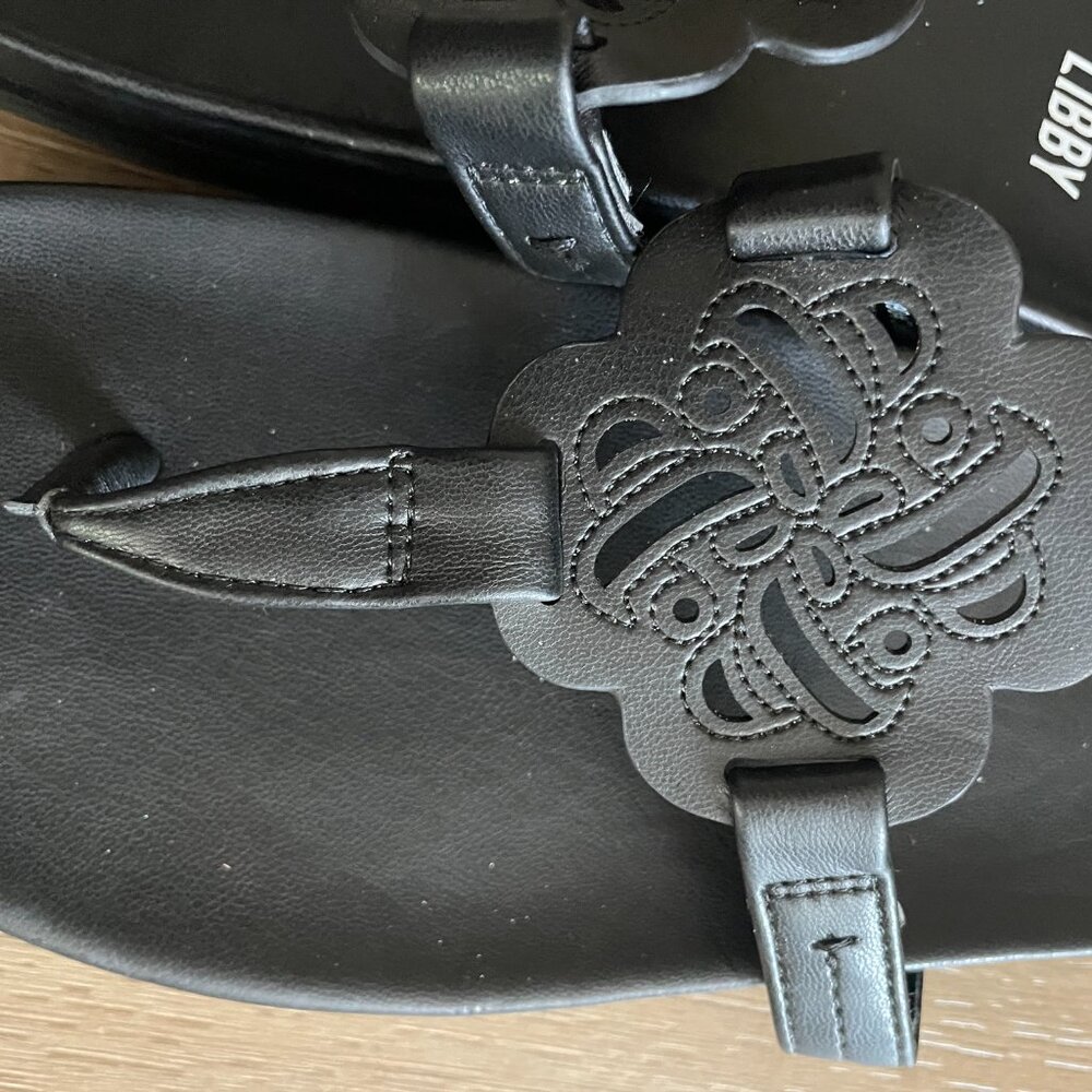 Sam & Libby Flip Flops Women's Size 10 Black Alexandra Thongs Summer Beach! - Picture 4 of 9